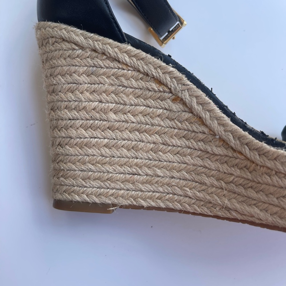 Michael Kors Black Bella Ruffle Wedge Espadrille Style - Picture 5 of 10